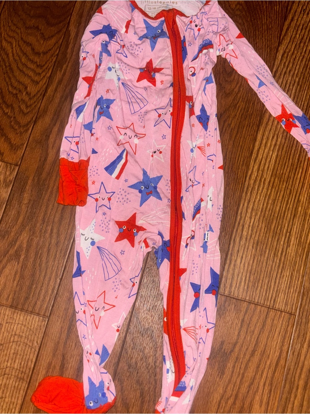 Little Sleepies Pink Stars and Stripes zippy